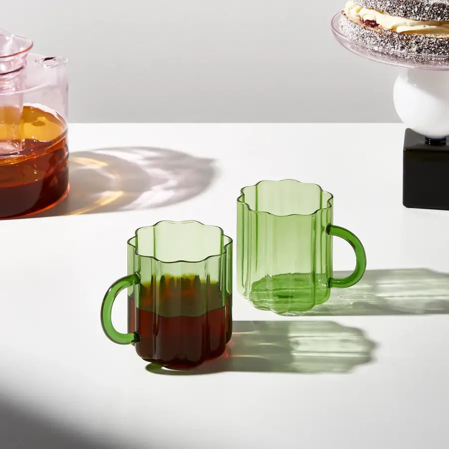 Signature Glass Coffee Cup Green