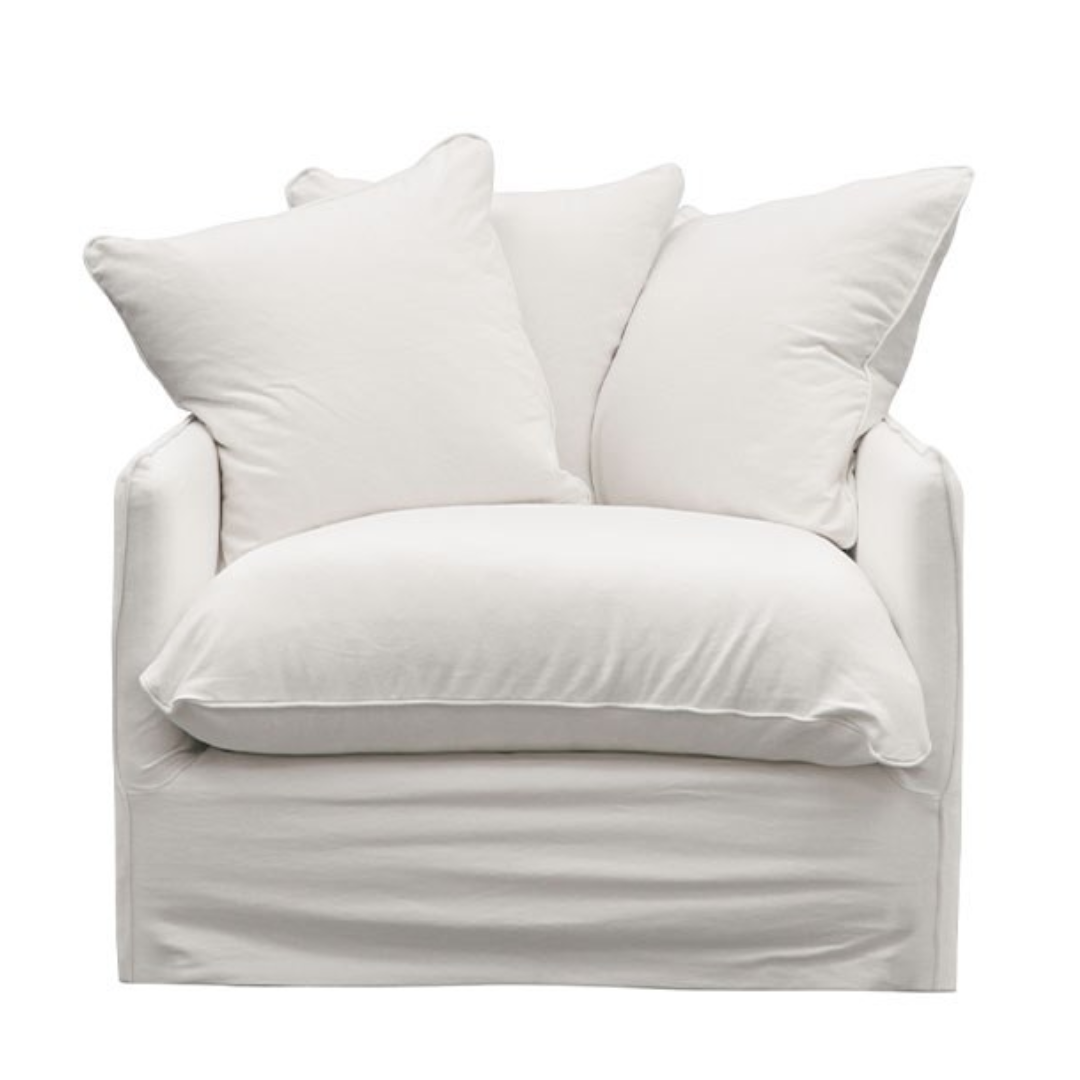 White armchair slipcover sale