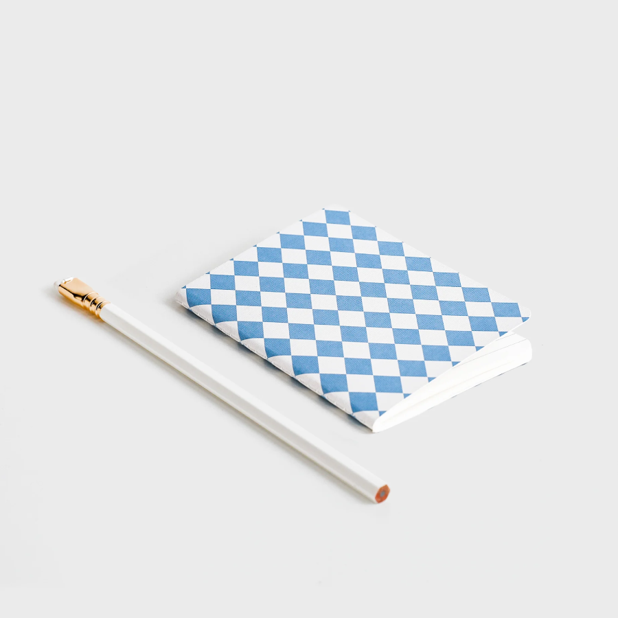 B7 Pocket Notebook - Blue Diamonds