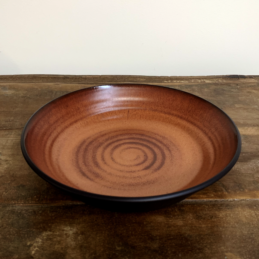 Angled Dinner Bowl - Black/Bronze