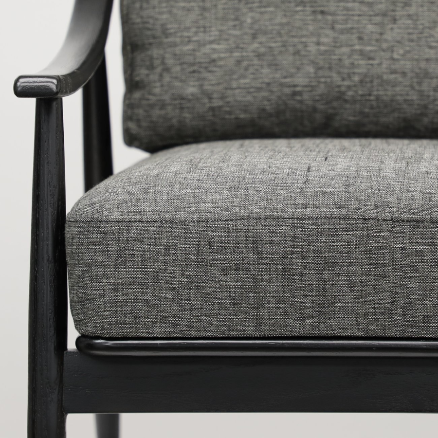 Greer Armchair - Dark Grey with Black Frame