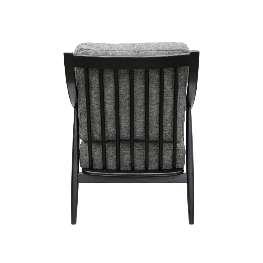 Greer Armchair - Dark Grey with Black Frame