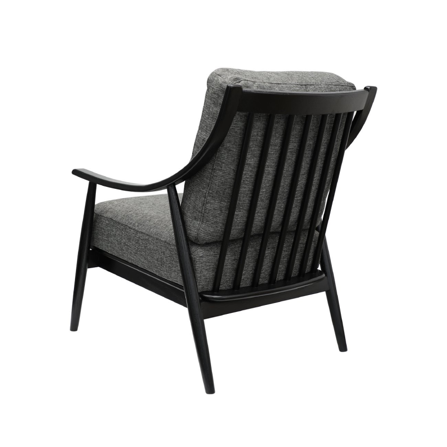 Greer Armchair - Dark Grey with Black Frame