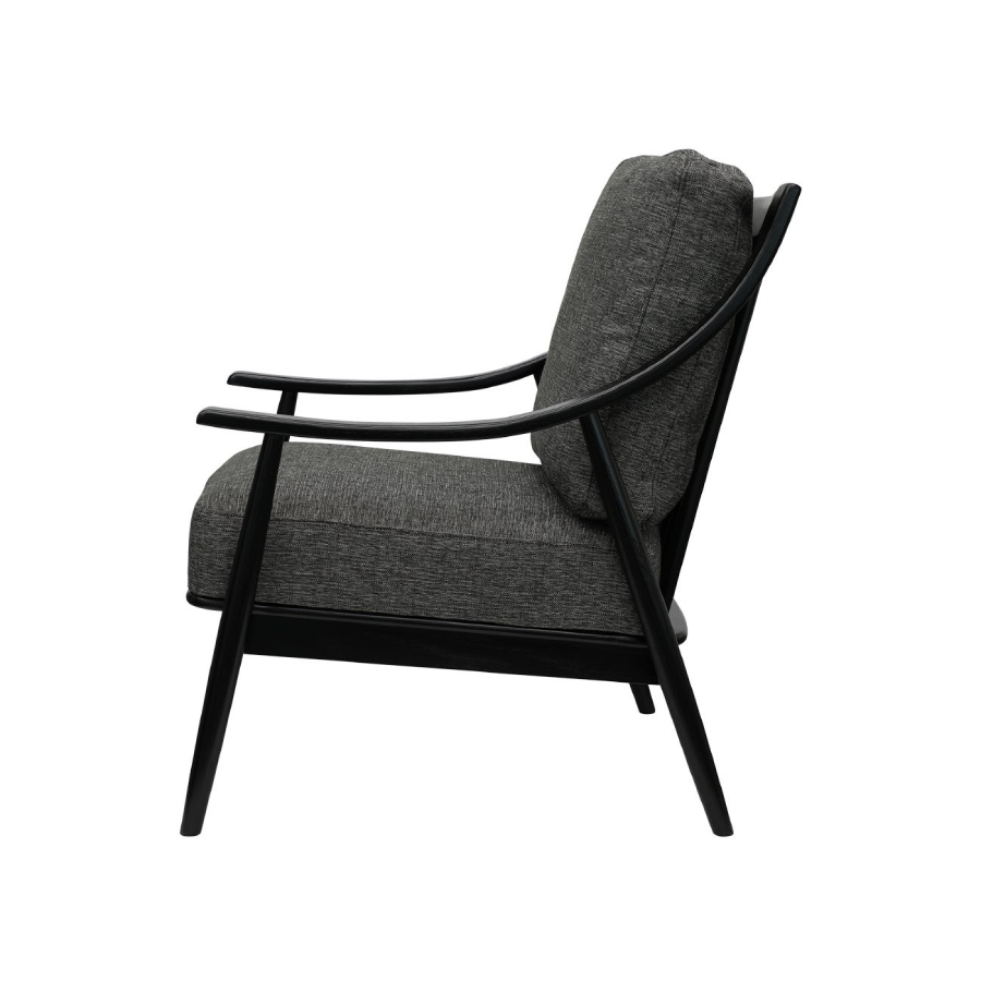 Greer Armchair - Dark Grey with Black Frame