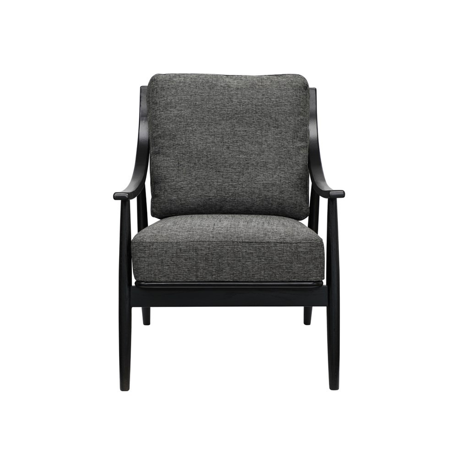 Greer Armchair - Dark Grey with Black Frame