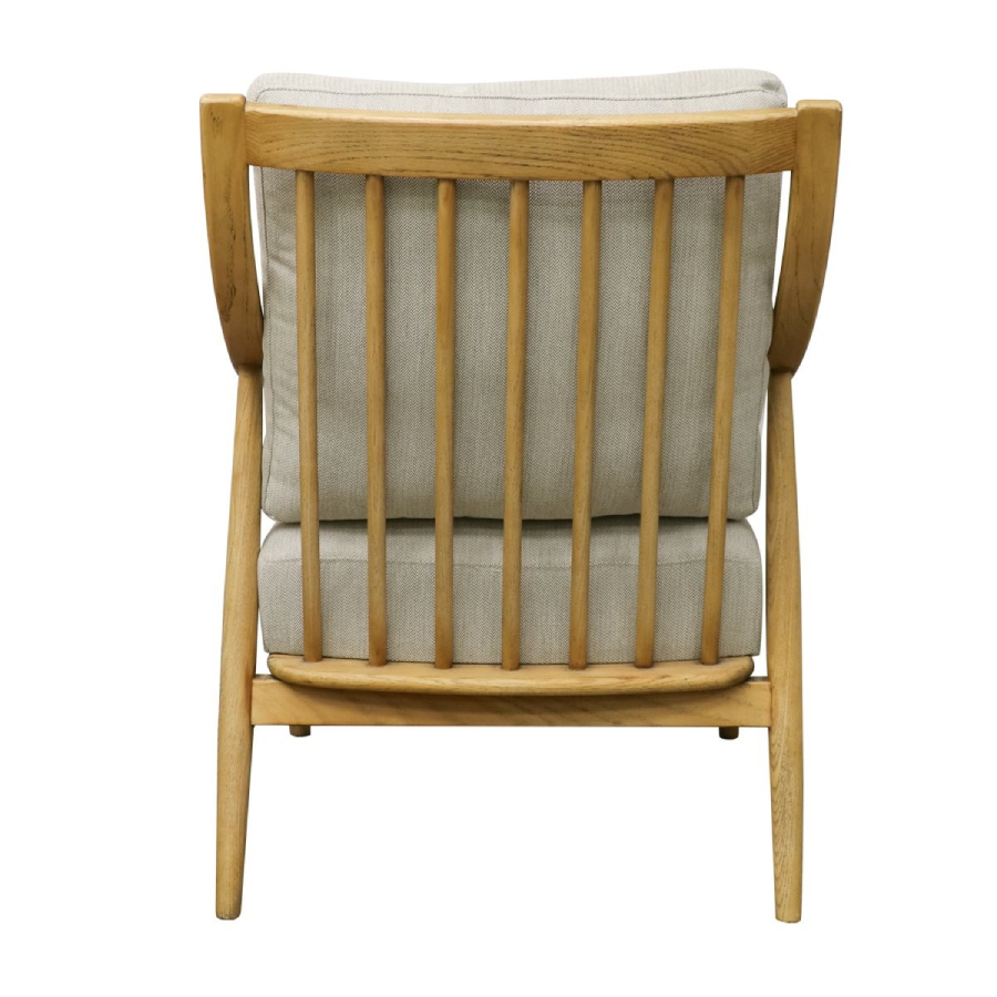 Greer Armchair - Light Grey with Natural Frame