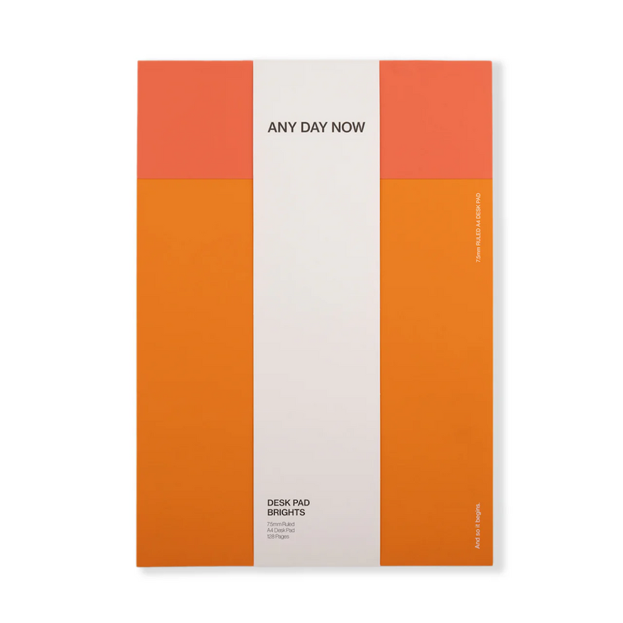 A4 Ruled Desk Pad - Red & Orange