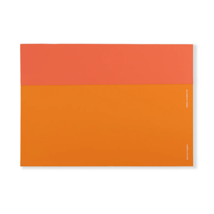 A4 Weekly Desk Pad - Red & Orange