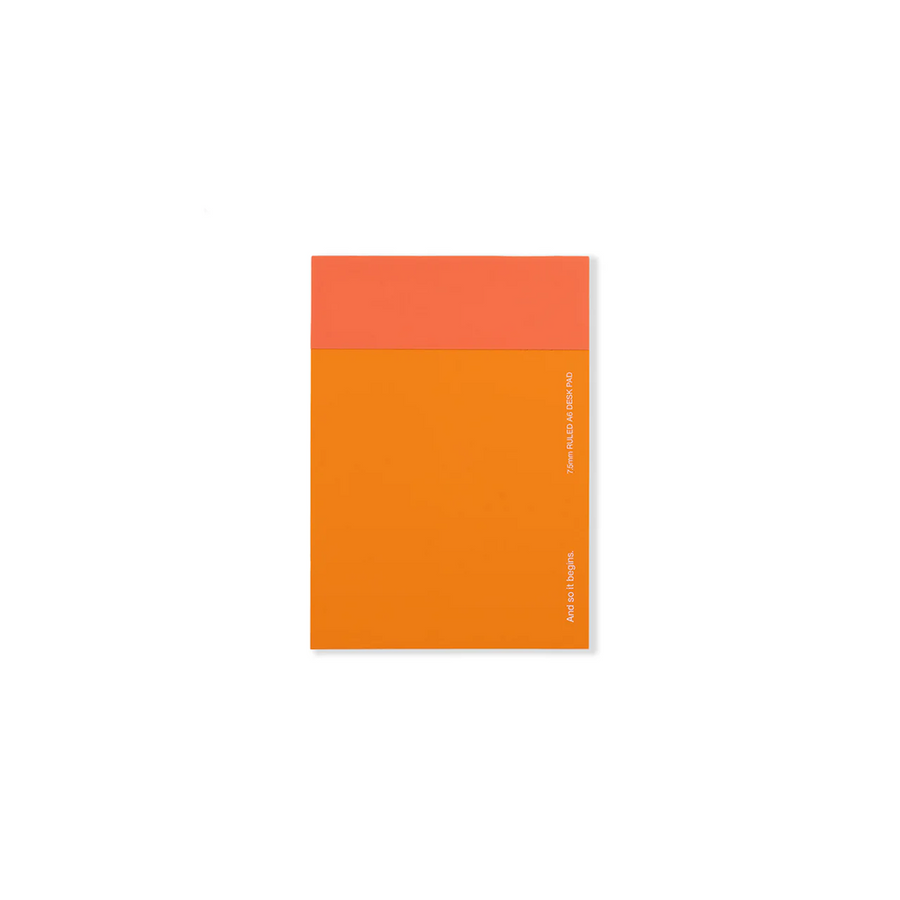A6 Ruled Desk Pad - Red & Orange