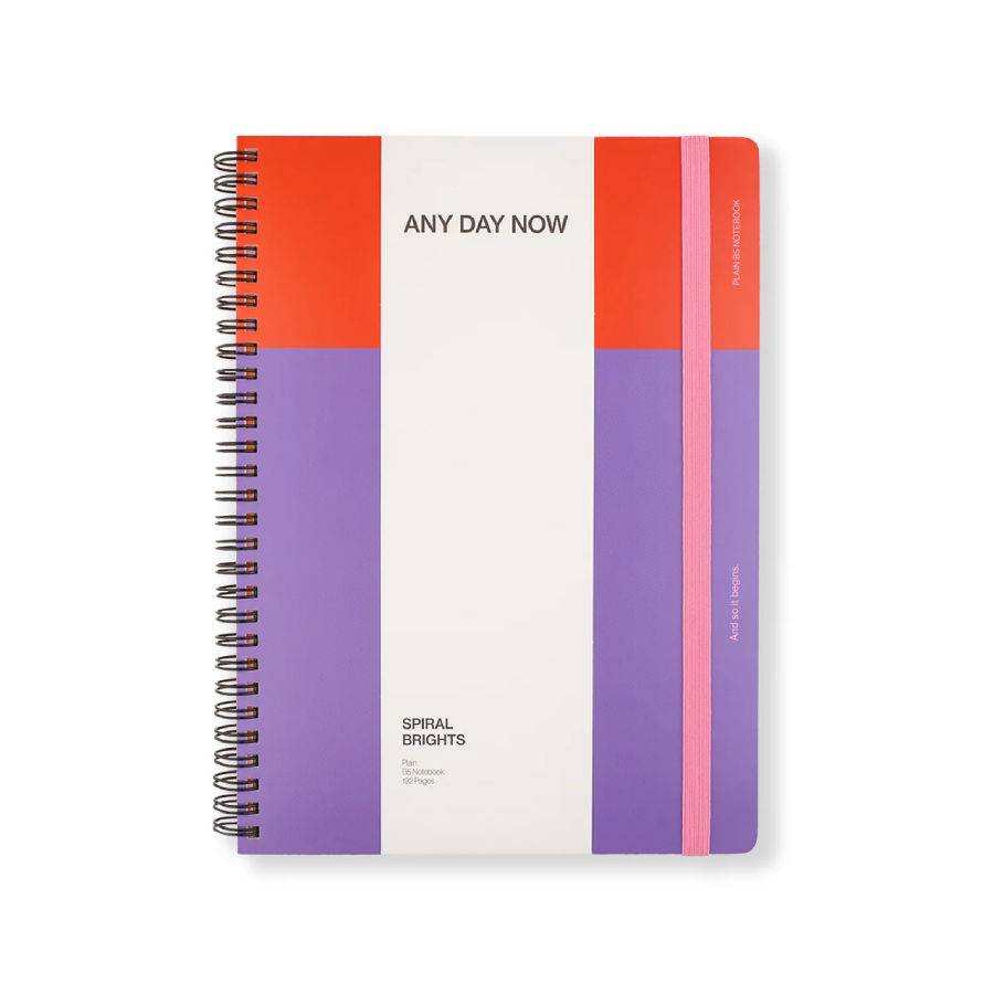 B5 Plain Spiral Notebook - Red and Purple