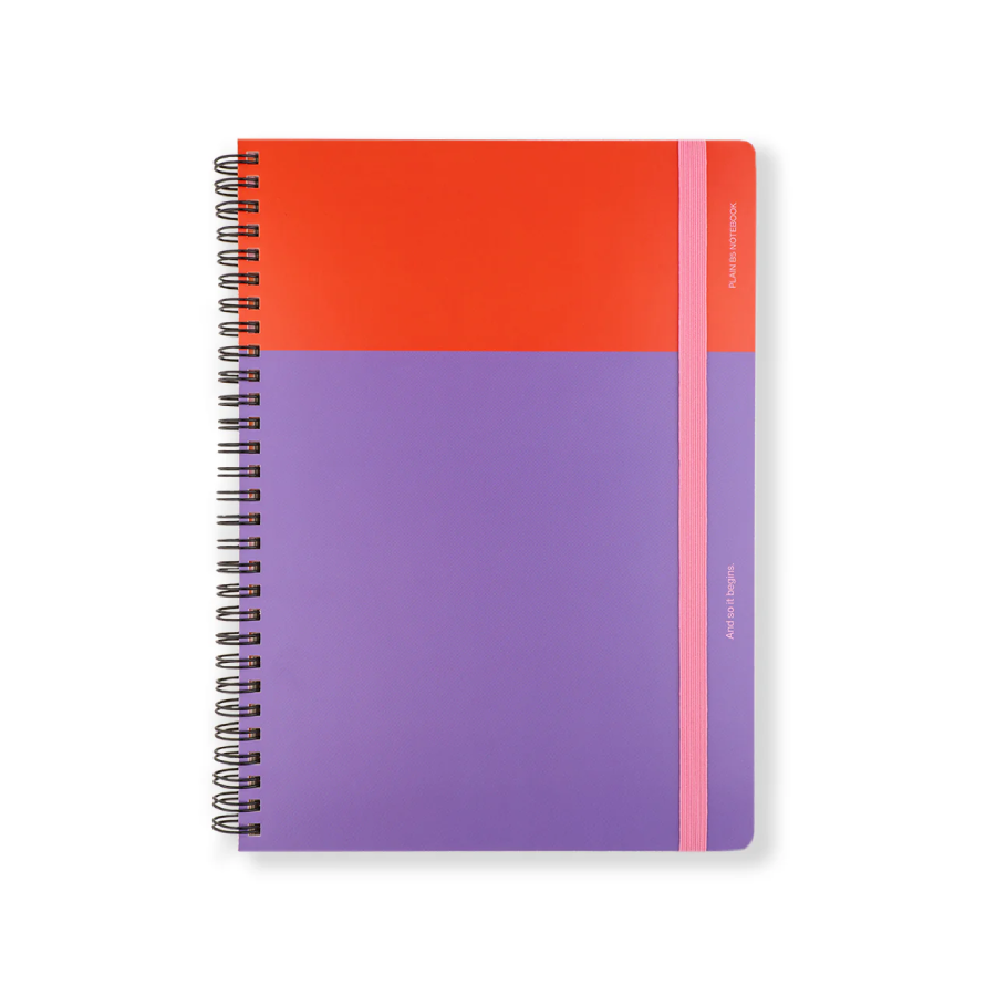 B5 Plain Spiral Notebook - Red and Purple