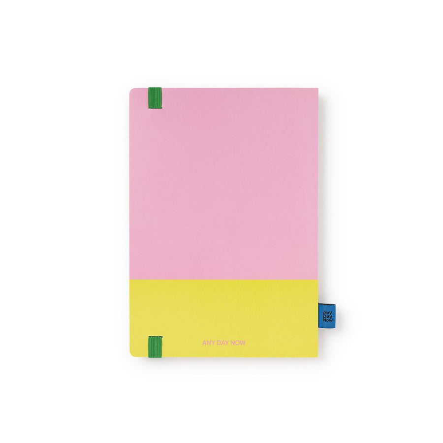 A5 Ruled Bound Notebook - Pink and Yellow