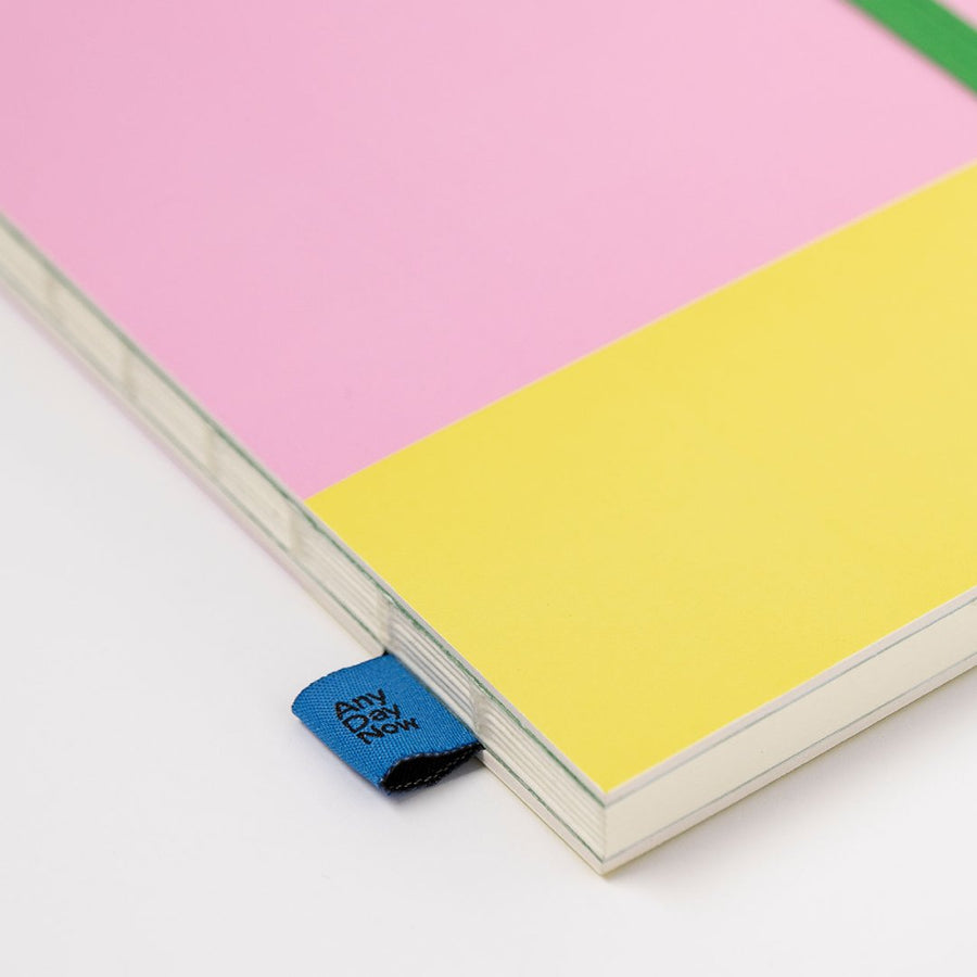 A5 Ruled Bound Notebook - Pink and Yellow