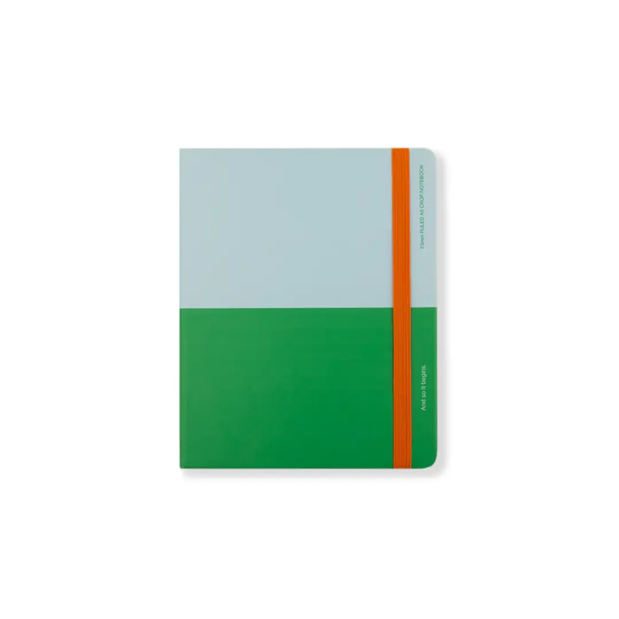 Classic Wrap Ruled Notebook - Sky & Green