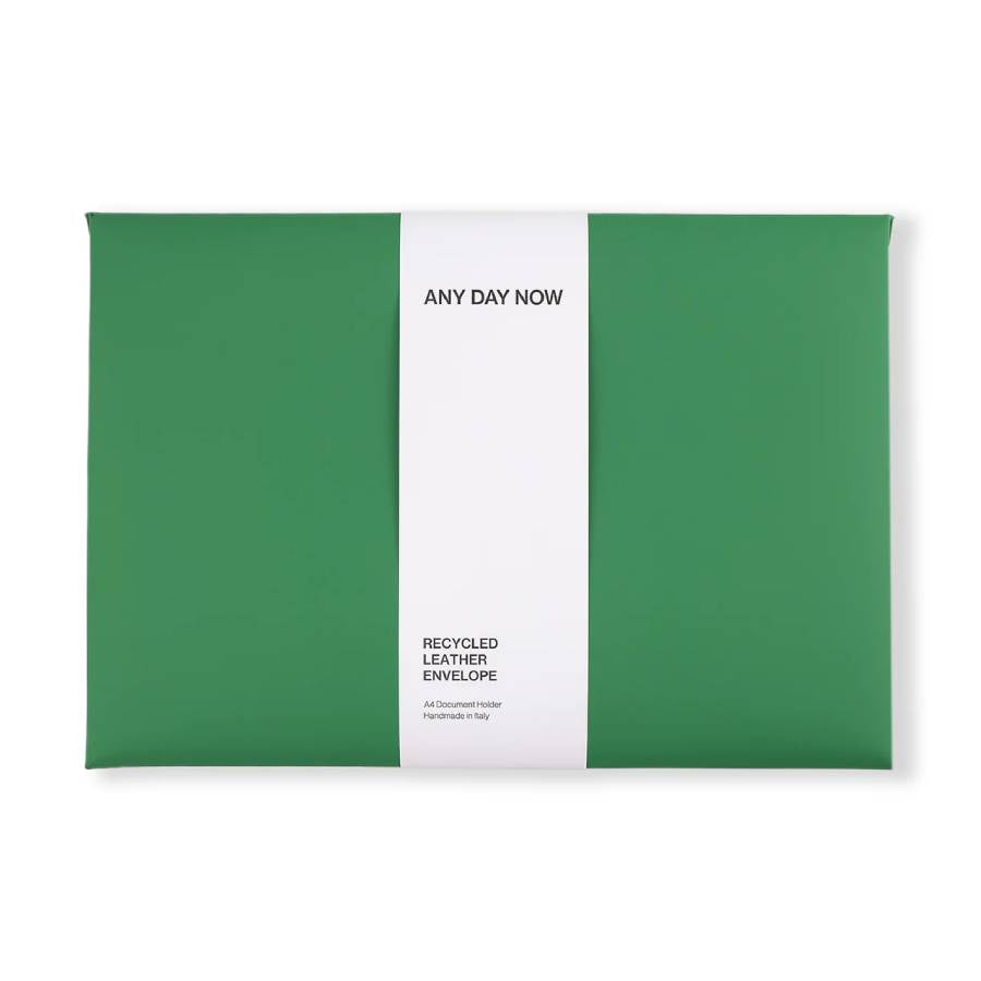 Recycled Leather Envelope Folder - Green