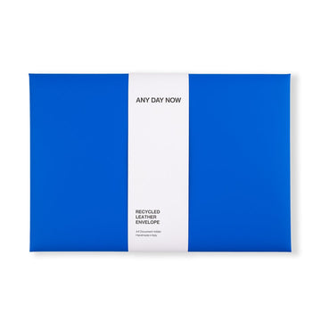 Recycled Leather Envelope Folder - Blue