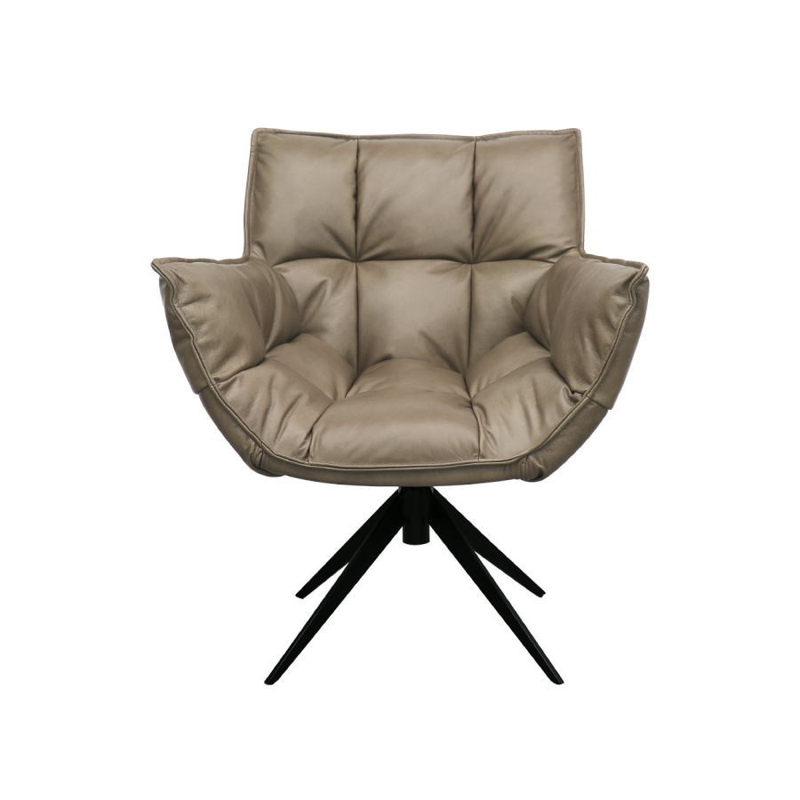 Dallas Swivel Armchair - Beige Leather