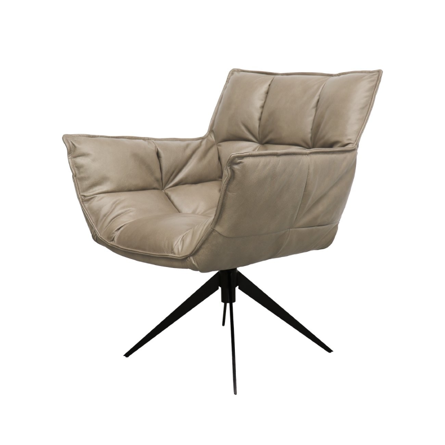 Dallas Swivel Armchair - Beige Leather