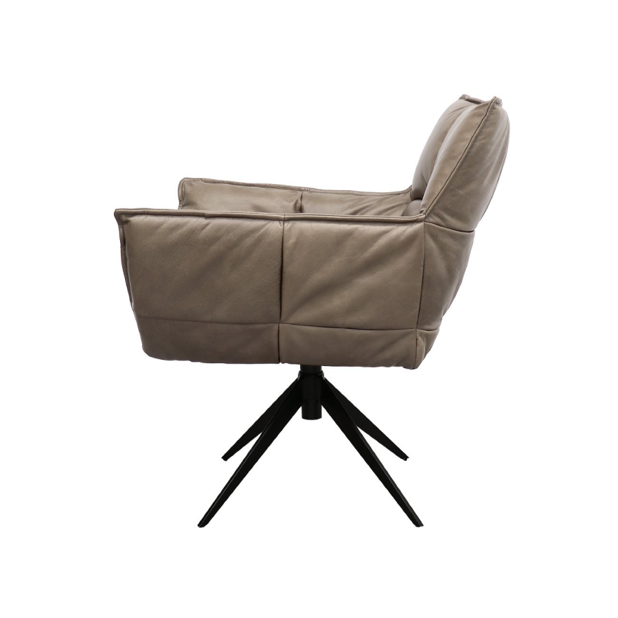 Dallas Swivel Armchair - Beige Leather