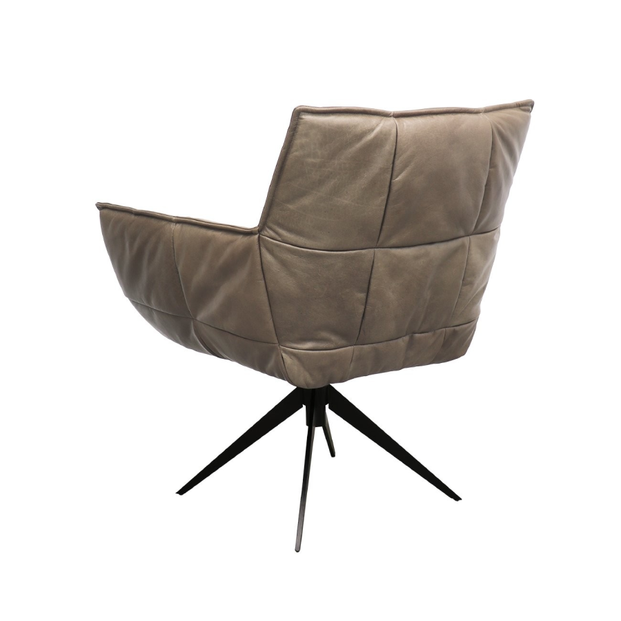 Dallas Swivel Armchair - Beige Leather