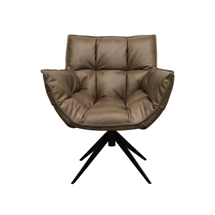 Dallas Swivel Armchair - Brown Leather