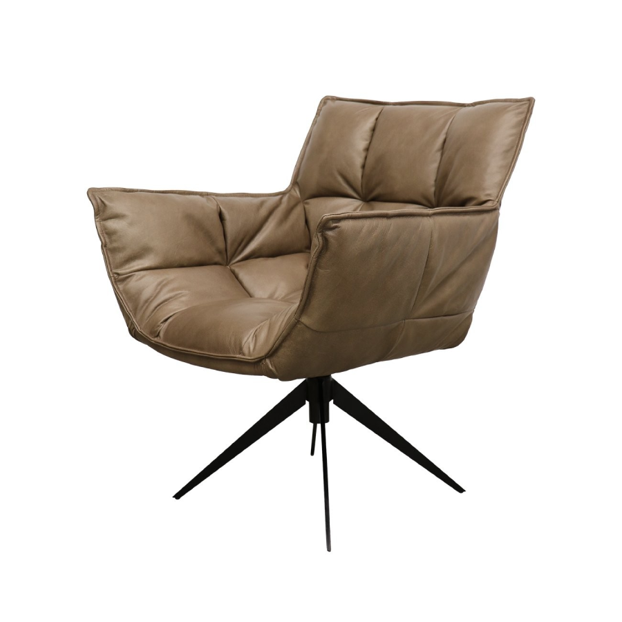 Dallas Swivel Armchair - Brown Leather