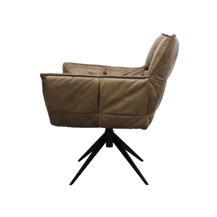 Dallas Swivel Armchair - Brown Leather