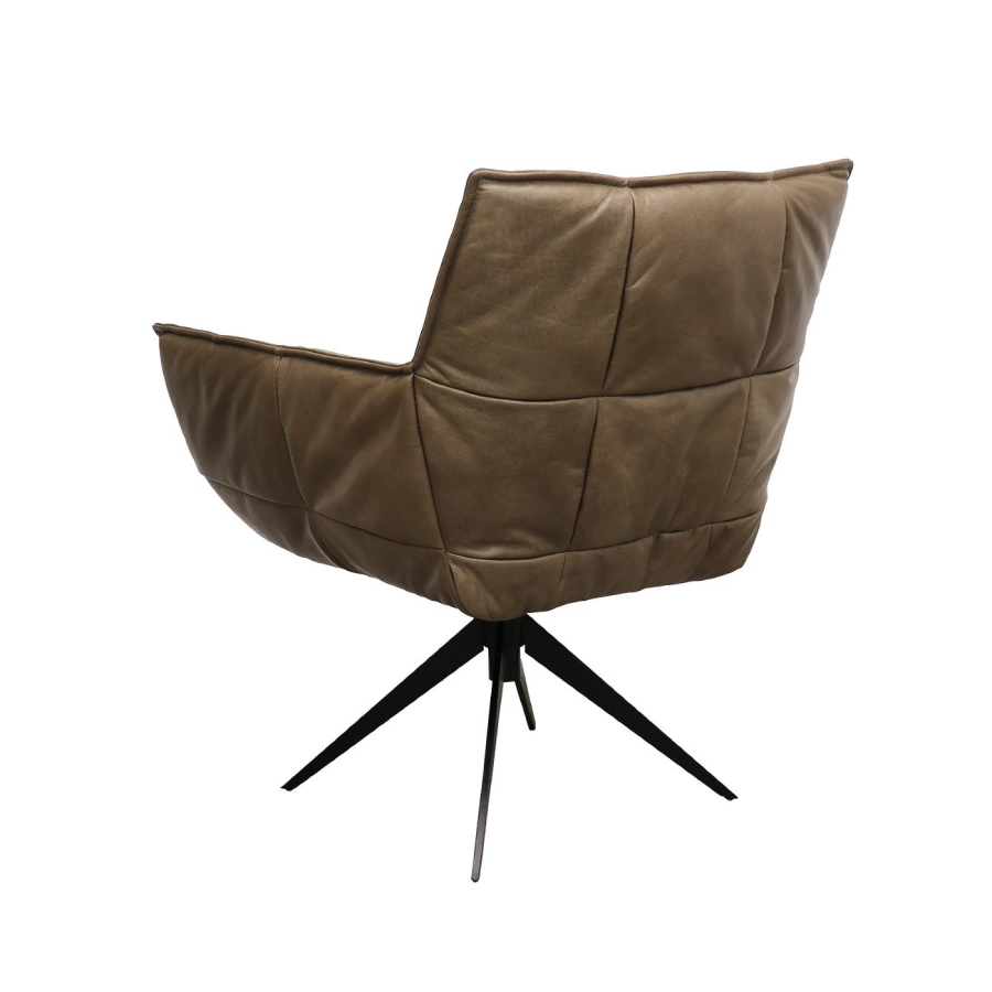 Dallas Swivel Armchair - Brown Leather