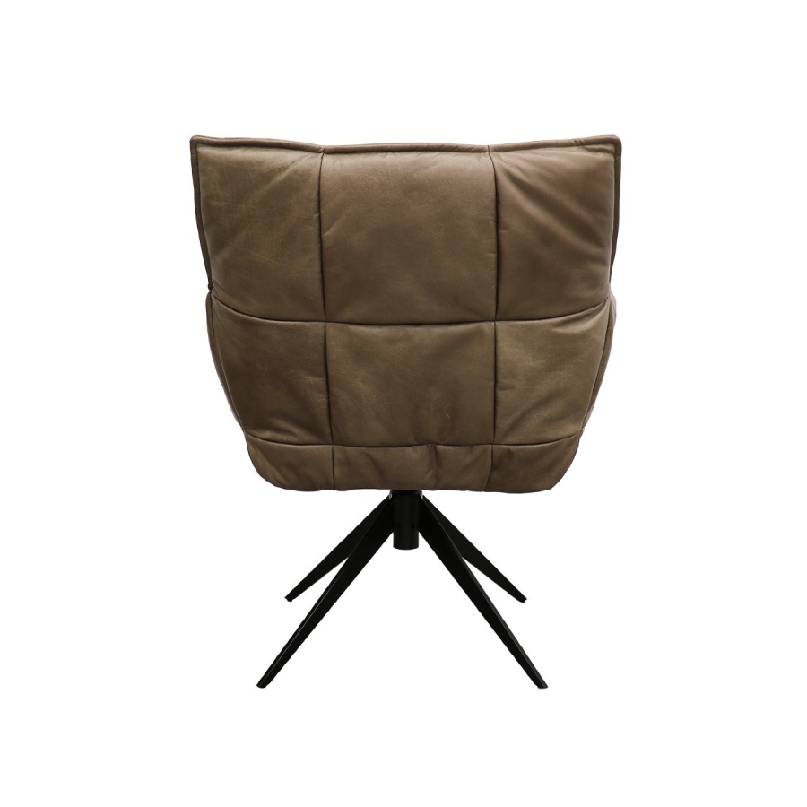 Dallas Swivel Armchair - Brown Leather