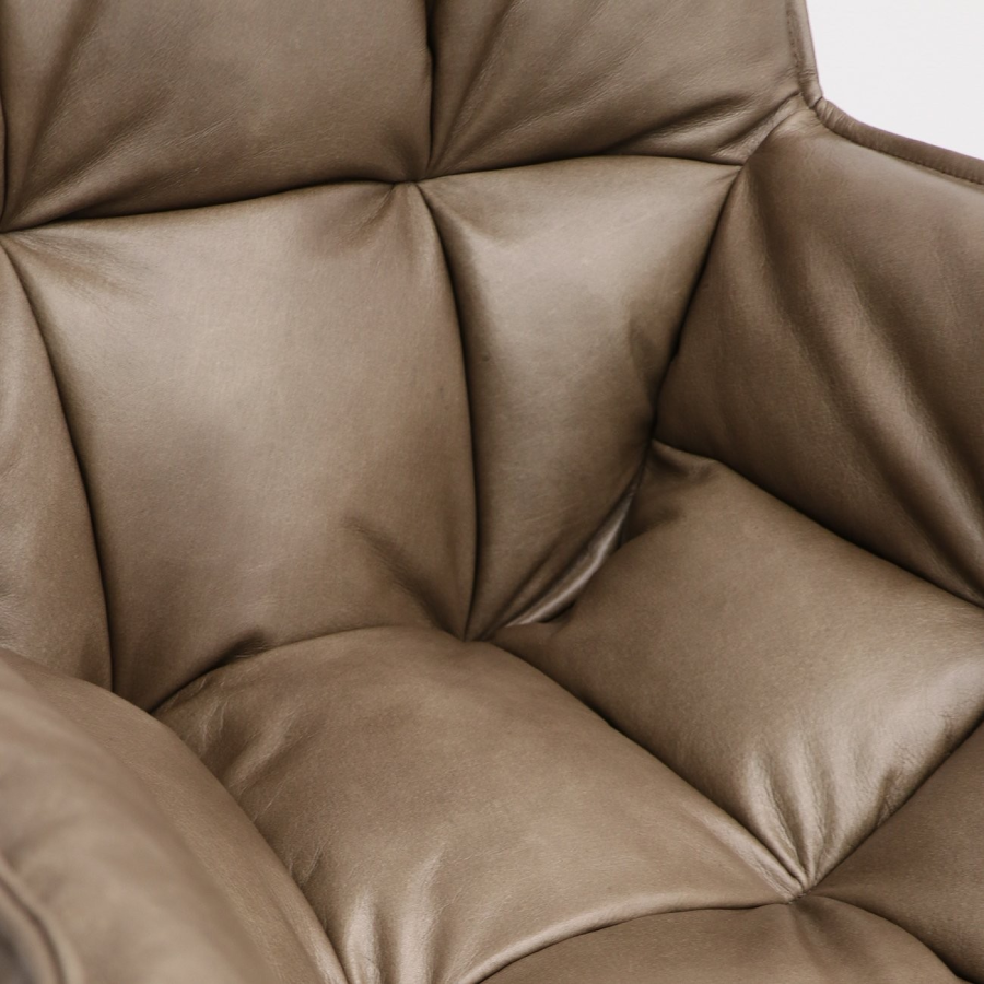 Dallas Swivel Armchair - Brown Leather