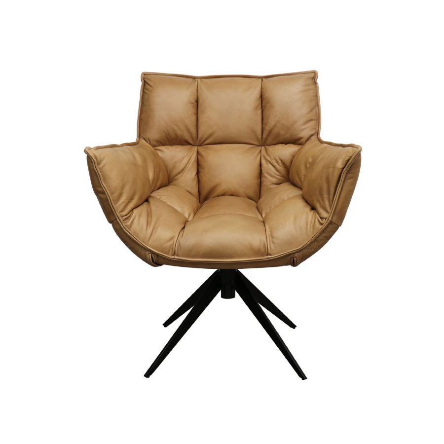 Dallas Swivel Armchair - Tan Leather