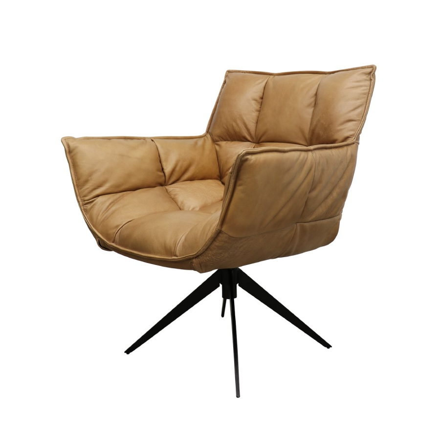 Dallas Swivel Armchair - Tan Leather