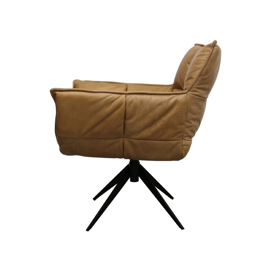 Dallas Swivel Armchair - Tan Leather