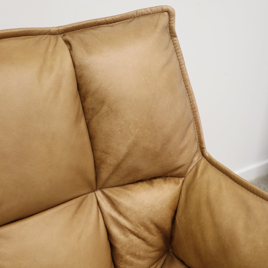 Dallas Swivel Armchair - Tan Leather