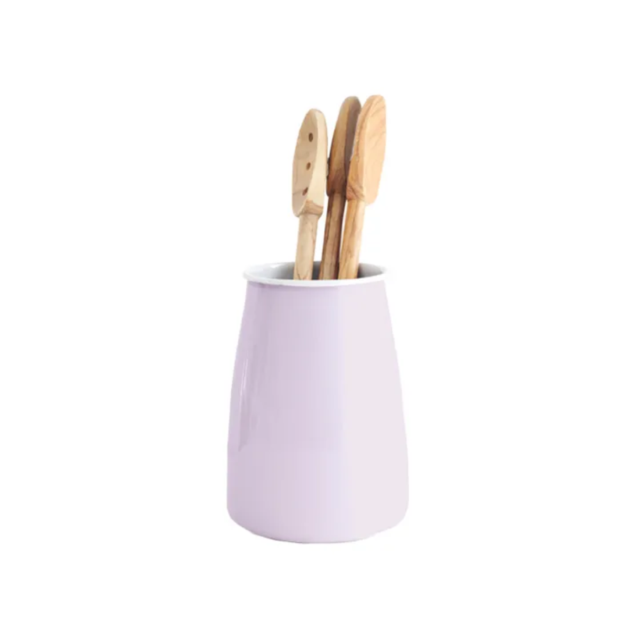 Enamel Utensil Holder - Lilac