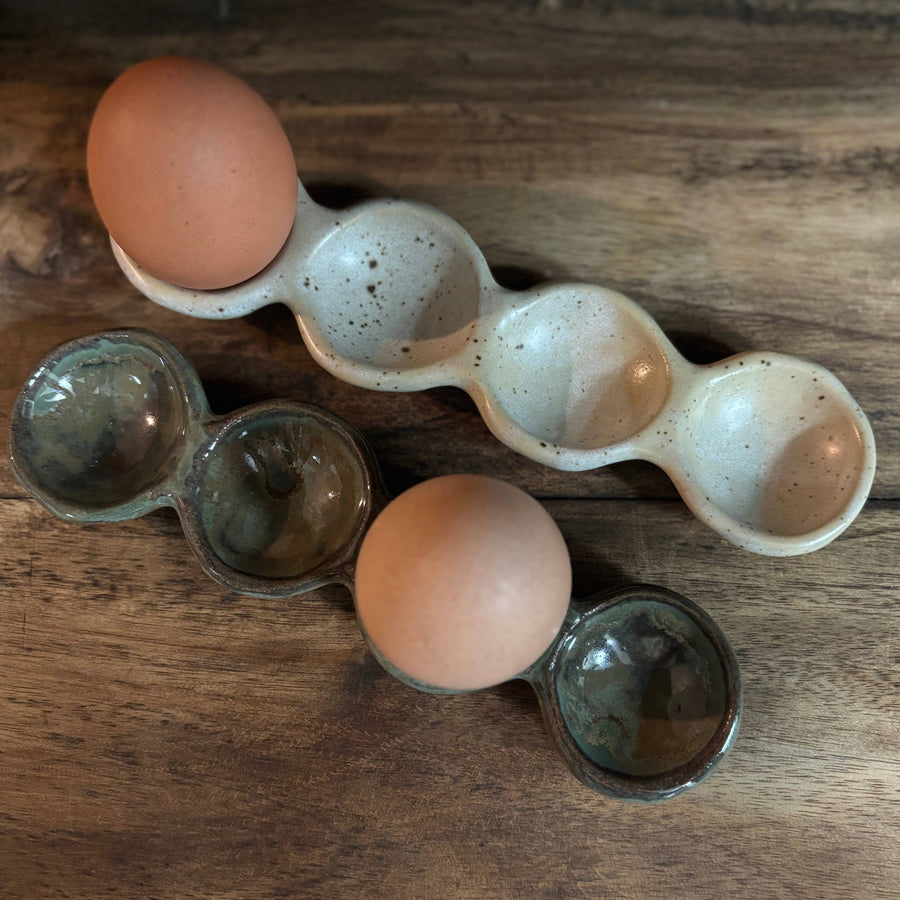 Ceramic Egg Tray - White