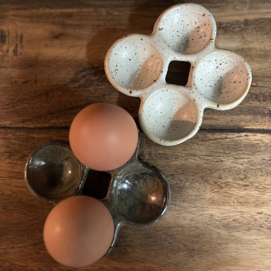 Ceramic Egg Tray - White