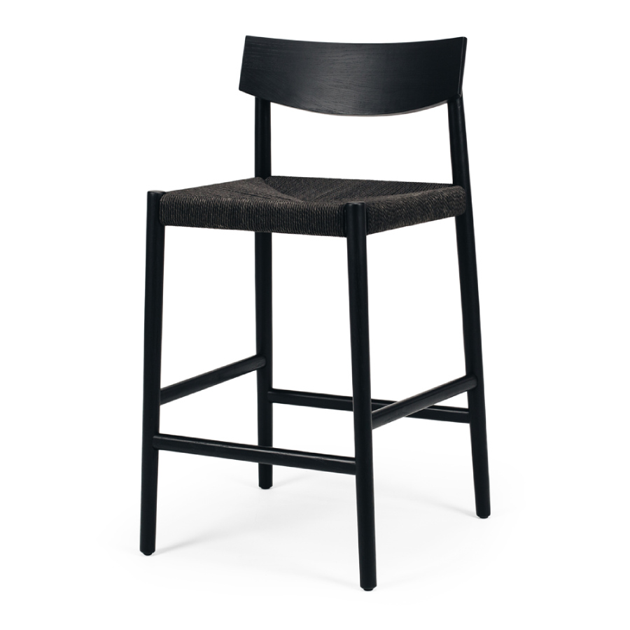 Ingrid Highback Barstool - Black