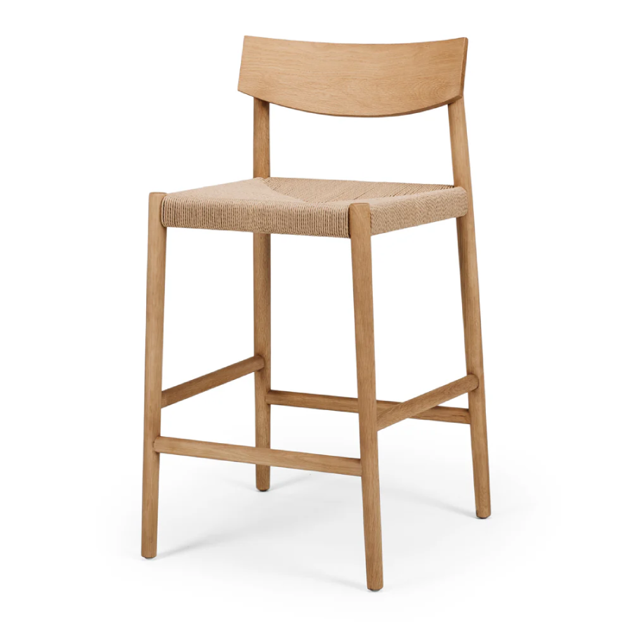 Ingrid Highback Barstool - Oak