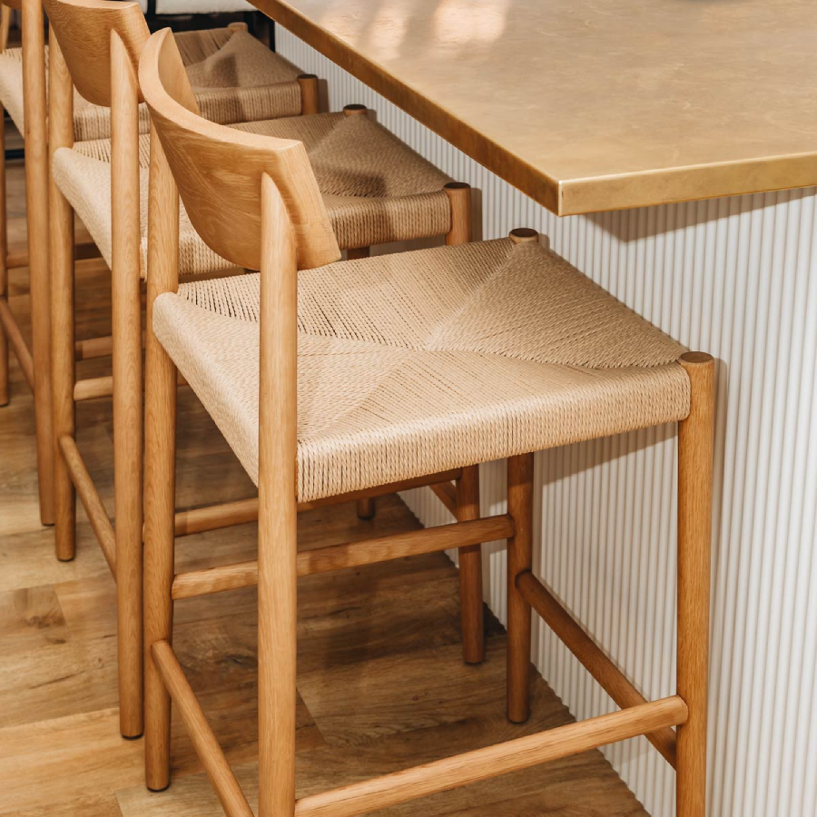 Ingrid Highback Barstool - Oak