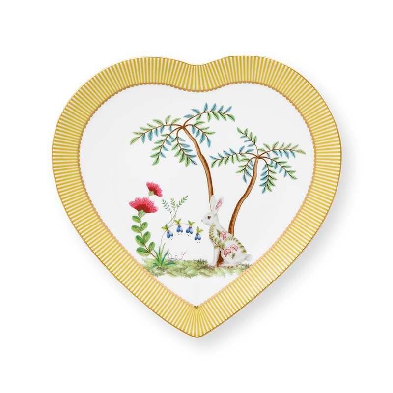 La Majorelle Set of 2 Heart Plates - Yellow