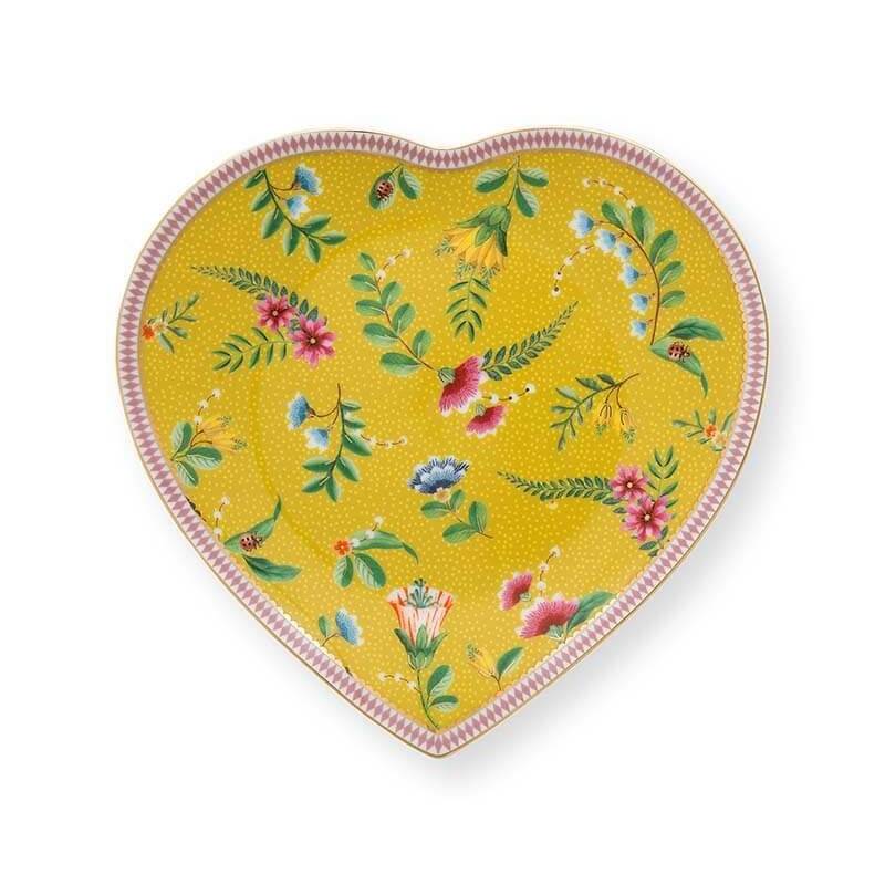 La Majorelle Set of 2 Heart Plates - Yellow