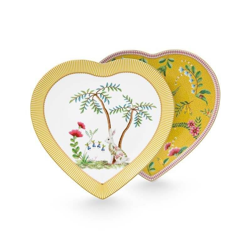 La Majorelle Set of 2 Heart Plates - Yellow