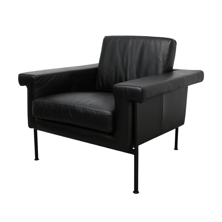 Monte Carlo Armchair - Black Leather