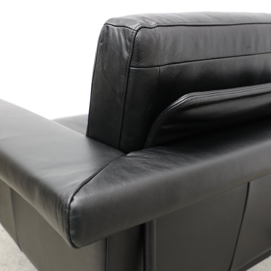 Monte Carlo Armchair - Black Leather