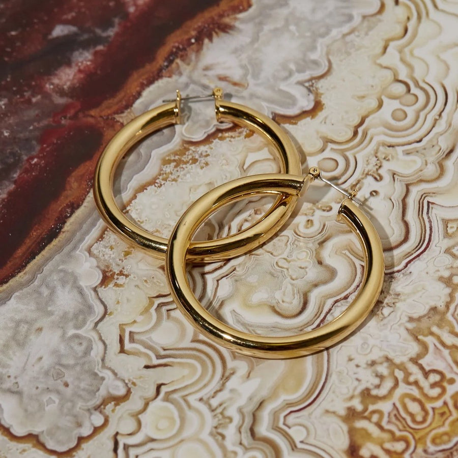 Amalfi Tube Hoops - Gold