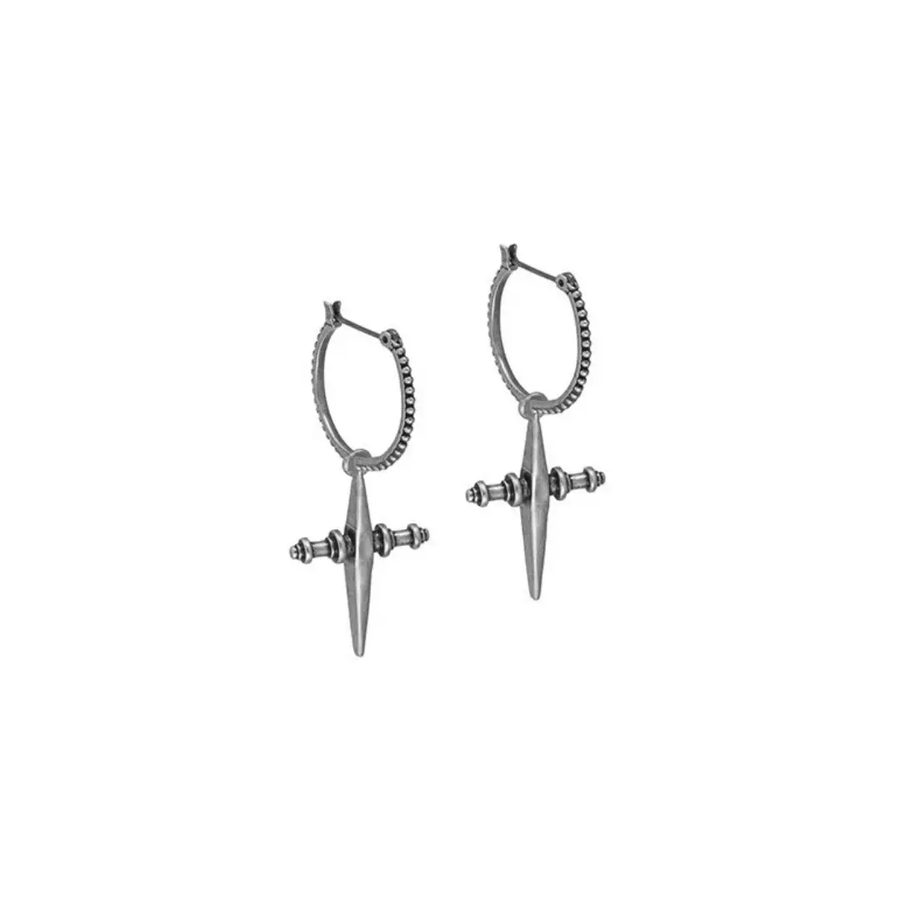 Cross Hoops - Silver