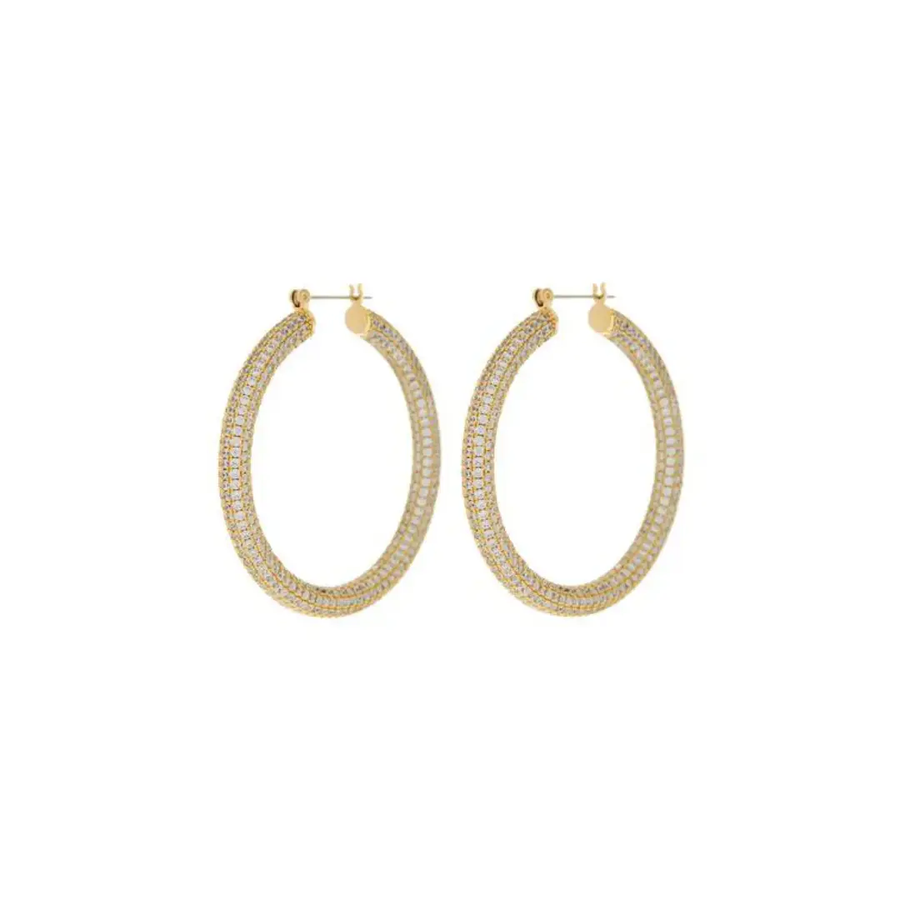 Pave Amalfi Hoops - Gold