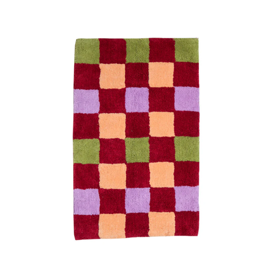 Winter Checkers Bath Mat