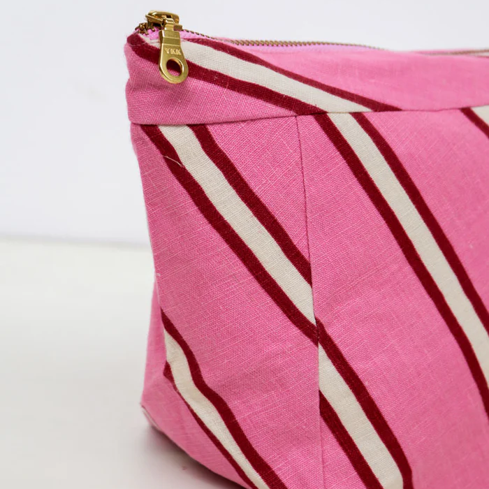 Cosmetic Case - Raspberry Stripe